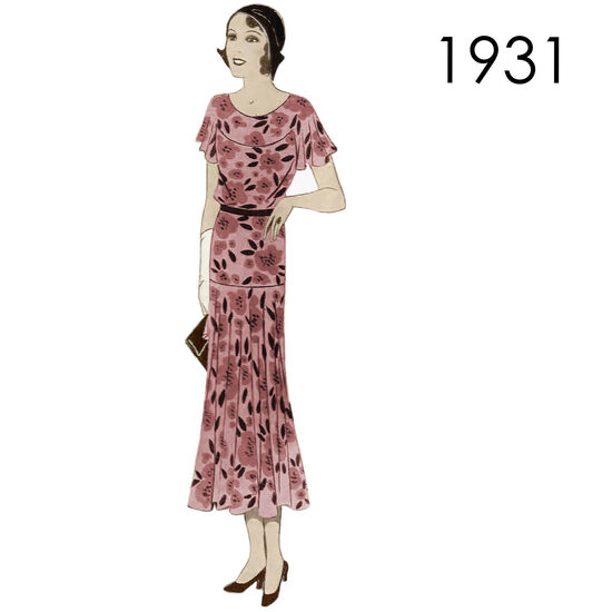 1931 Dress 90 cm bust (35.4")